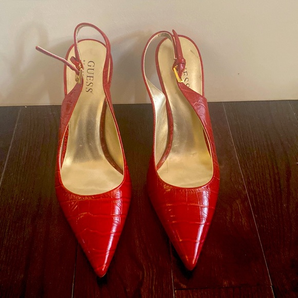 Vintage Guess by Marciano sling back crocodile leather heels - Picture 1 of 4
